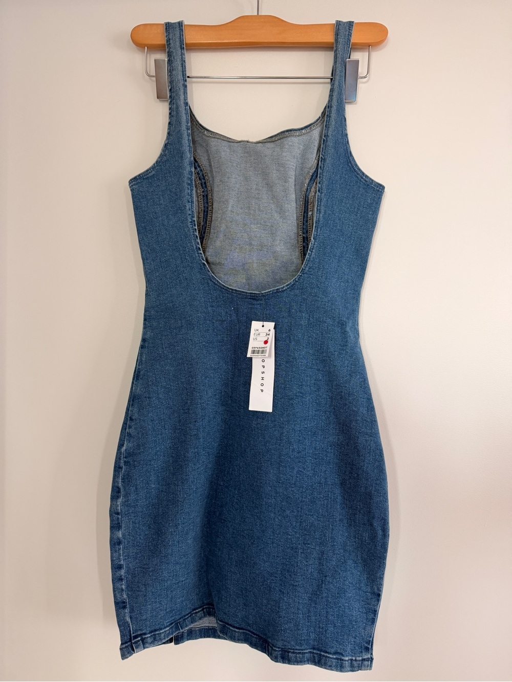 TOPSHOP Blue Denim Tank Dress - Picture 4 of 8